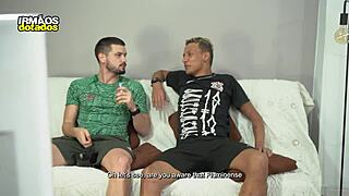 lost the game but won the friend's ass in bareback blowjob and monster cock action