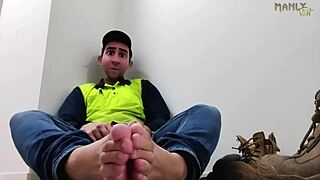 man, life sucks at work, but escaping into foot fetish dreams with gay daddy helps.