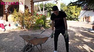 Farm fresh fun with curly-haired cowgirl and monster cock lover