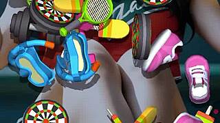 This game hentai features epic anime battles