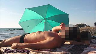 Man flashes cock on public beach stepdaughter helps cumshot hidden cam risky