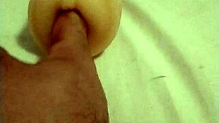 i'm playin with this artificial pussy, feelin so good