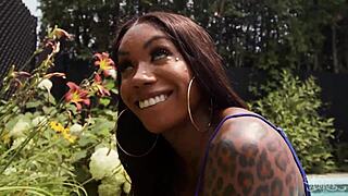 leilani li slips into a bikini and heels by the pool to tempt lifeguard kenzo alvarez