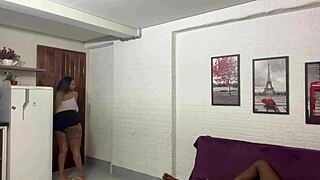 Pushing Big Cock onto Natural Big Tits in 3D Scene