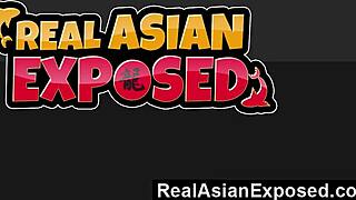 RealAsianExposed - Oriental Teaser in Fishnets Earns a Hardcore Pounding Session.