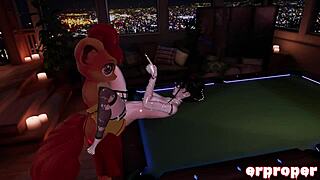 Vulpix and trainer engage in special VRChat training.