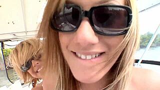 Hot groupsex orgy on boat turns into lesbian gangbang. Skinny girls kiss and lick dripping pussies.