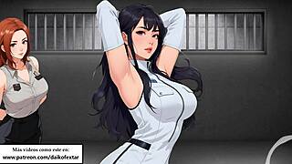 in this hentai story, the good cop and bad cop give jerk off instructions in spanish voice, leading to anal femdom action.