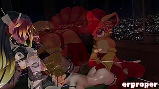 Vulpix and trainer engage in special VRChat training.