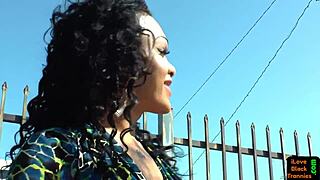 gorgeous solo ebony tranny plays with pierced dick for fun