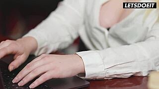 dominant boss ember snow lures bella rolland and riley reign into steamy lesbian play