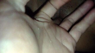 My horny cum shoots into her tight wet shaved pussy, making her orgasm