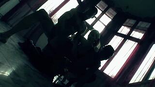 in this rough anal threesome, the slut gets her wet pussy fucked hard