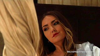 busty lesbian slave gets fingered by dominant mistress in bondage