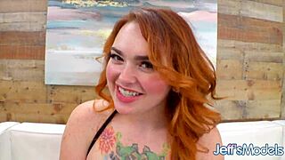 Curvy Redhead Adora Bell Rides A Faux Cock While Masturbating!