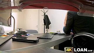 Hidden camera catches Bonnie Dolce swallowing huge loan agent cock