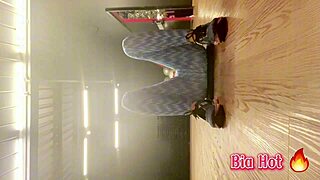 blonde masturbates big ass in gym bathroom public outdoor 😈