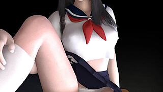 Japanese Girl in Hentai 3D Cosplay Masturbates Wildly for Support!