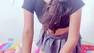 dude, my hot stepdaughter in a schoolgirl skirt shows off and ends up in my bed