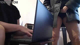 Secretary Masturbates Riskily Near Colleague In Office!