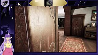 Brunette bodybuilder with big tits in lustful game