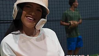 Wow, busty brunette slut riding and sucking dick after batting cages - alice thunder gi joey!