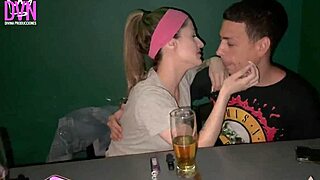 double penetration to rocker girl at bar exit, what a wild night