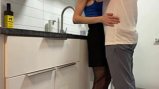 tiny brunette teen moans loud while banged in tight kitchen spot