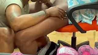 sucking monster cock at flea market rough cumshot