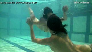 Russian Brunette Babes Katka and Barbara Enjoy Underwater Fun