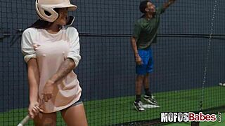 Wow, busty brunette slut riding and sucking dick after batting cages - alice thunder gi joey!