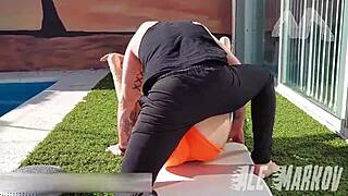 katrina punk fucking her personal trainer in first gym class