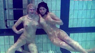 Russian Brunette Babes Katka and Barbara Enjoy Underwater Fun