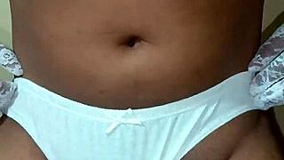 ladyboy shemale in erotic white panty and bra tempting