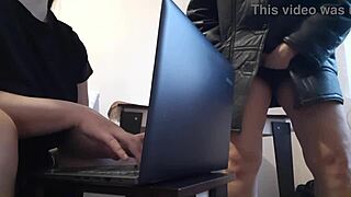 Secretary Masturbates Riskily Near Colleague In Office!