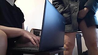 Secretary Masturbates Riskily Near Colleague In Office!