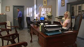 angelina ash takes cum on her ass after banging coworker