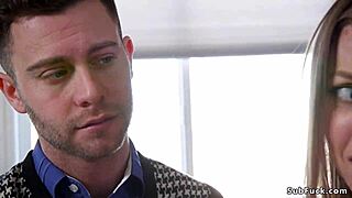 Big cock guy ties up and anal fucks busty mom