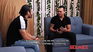 Fetichist hotwife Elizabeth Marquez in sexy 3some blowjob.