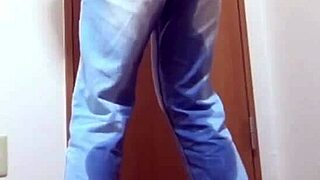 Girl Pees Her Jeans While Brother Uses Bathroom