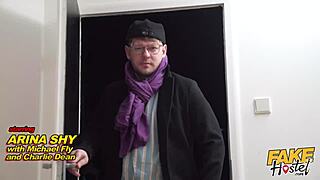 Fake Hostel - Sexy Natural Babe Takes On Two Big Cocks For The First Time!