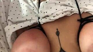 Submissive babe gagged and slapped while choking on cock. Spitting adds to wild domination.