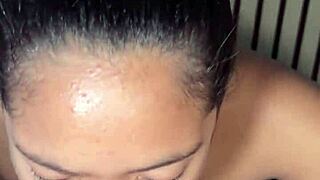 Amateur couple fucks intensely.