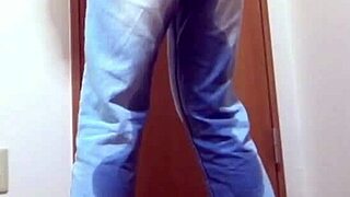 Girl Pees Her Jeans While Brother Uses Bathroom