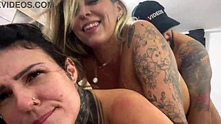 wet pussies throbbing during threesome sex