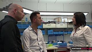 Milf Katya Sikova's ass pounded by two hung colleagues in 4k action