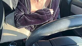 yo, check italian artemisia love flashing big boobs solo in car... hot nipples! 🔥