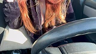 yo, check italian artemisia love flashing big boobs solo in car... hot nipples! 🔥