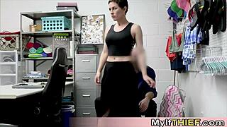 Hey, watch this short-haired milf shoplifter get her pussy wrecked on CCTV!