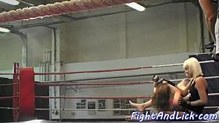 Euro redhead dyke lures opponent into steamy wrestling seduction